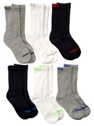 Reebok Boys Gray, White & Black Crew Cushion Pro-Series Socks 6-Pack