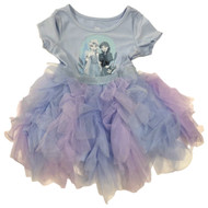 Disney Frozen Infant Baby Girls Blue & Purple Elsa & Anna Ruffled Dress 12m