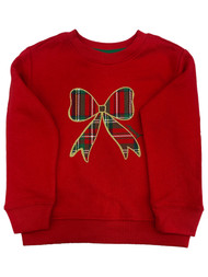Infant Toddler Girls Red Merry Christmas Holiday Bow Pullover Sweatshirt Top