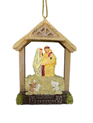 Dayspring Nativity Stable Mary Joseph & Baby Jesus Holiday Christmas Ornament