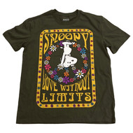 Peanuts Womens (Jrs) Green Snoopy Love Without Limits Tee Shirt