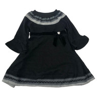 Infant Girls Black & Gray Heart Print Baby Dress