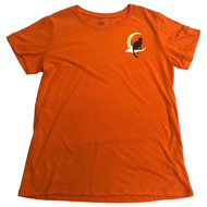Womens Orange Halloween Tee Shirt T-Shirt Black Cat & Moon