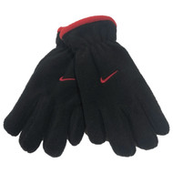 Nike Boys Black & Red Insulated  Performance Fleece Snow & Ski Gloves One Size