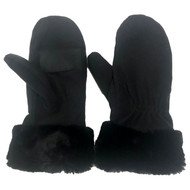Isotoner Smart Dri Womens Plush Black Sherpa Lined Touchscreen Mittens OSFM