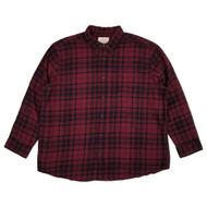 St. Johns Bay Mens Burg Black Plaid Long Sleeve Button-Down Flannel Shirt