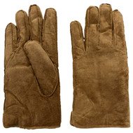 Goodfellow Mens Camel Tan Suede Pig Leather & Faux Sherpa Gloves