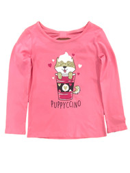 Carter Girls Pink Long Sleeve Peekaboo Puppyccino T-Shirt 6/6X