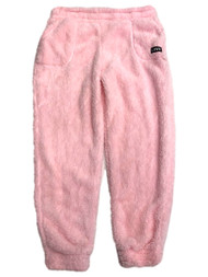 Womens (Jrs) Fuzzy Pink Plush Love Joggers Sleep Pants Pajama Bottoms X-Large