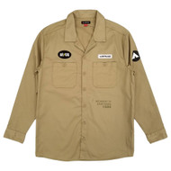 Airwalk Mens Khaki Long Sleeve Button-Down Shirt