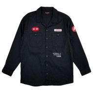 Airwalk Mens Black Long Sleeve Button-Down Shirt