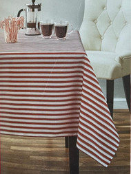 Holiday Time Christmas Red & White Stripe Fabric Tablecloth, 60x84