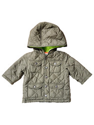 First Impressions Boys Green Snap Front Puffer Jacket Coat Jacket 0-3 Months