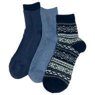 Muk Luks Womens Mini Crew Socks 3 Pair Blue & Green