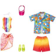 Barbie Fashion Pack Doll Clothes, Tropical Beach Fashions for Barbie & Ken Dolls