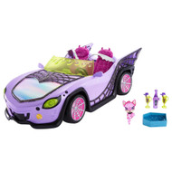 Monster High Ghoul Mobile Toy Car, Purple & Spiderweb Convertible with Pet