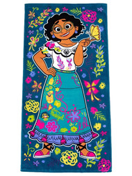 Disney Encanto Mirabel & Butterfly Cotton Beach Towel 28x58, Teal