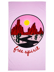 Lantern & Lace Free Spirit Oversized Beach Towel, 34x64 Sedona Pink
