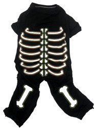 Black Skeleton Halloween Dog Pajamas One Piece Pet Outfit Medium (Up to 50lbs)