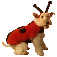 Plush Red Lady Bug Halloween Dog Costume 2PC Pet Ladybug Outfit