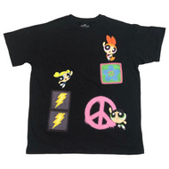 Powerpuff Girls Womens Jrs Black Super Fierce Power Puff Shirt T-Shirt
