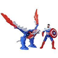 Marvel Mech Strike Mechasaurus Captain America & Redwing Kids Action Figure set