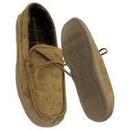 Stafford Mens Slippers Taupe Brown Memory Foam Loafers House Shoes
