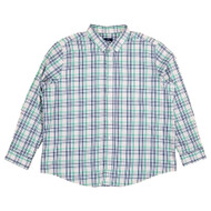 George Mens Pink Green Blue Plaid Long Sleeve Button-Down Poplin Shirt