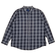 George Mens Black Plaid Long Sleeve Button-Down Poplin Shirt