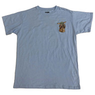 Star Wars Mandalorian Womens (Jrs) T-Shirt Blue Baby Yoda Boyfriend Shirt