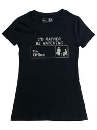 Womens (Jrs) T-Shirt Black I'd Rather Be Watching the Office Tee Shirt