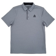 Reebok Mens Gray Slim Fit Short Sleeve Performance Polo Shirt
