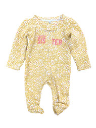 Carters Infant Girls Yellow Floral Little Sister Sleeper Footie Pajamas Preemie