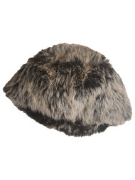 Womens Plush Fuzzy Brown Stocking Cap Hat Beanie