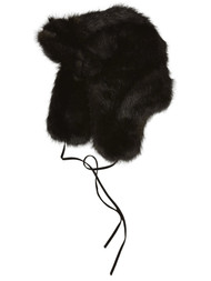 Simply Vera Womens Fluffy Fuzzy Black Trapper Aviator Cap Hat