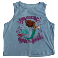 Disney Little Mermaid Womens (Jrs) Blue Ariel Tank Top Semi-Crop Shirt