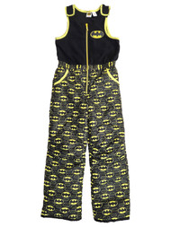 Batman Boys Black & Yellow Snow Bibs Ski & Snowboard Pants Size Medium 8