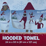 Franco The Elf on the Shelf Kids Cotton Hooded Towel, Christmas Bath Wrap 24x50