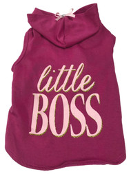 Pet Dog Hoodie Sweatshirt Pink Little Boss