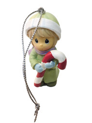 Precious Moments Girl With Candy Cane Christmas Holiday Ornament