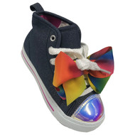Jojo Siwa Toddler Girls Blue Denim Glitter Hi-Top Tennis Shoes Sneakers 10