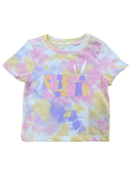 Infant Toddler Girls Tie Dye Pink Purple Short Sleeve Easter T-Shirt Tee