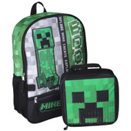 Minecraft Boys 17" Laptop Backpack 2-Piece Set with Lunch Bag