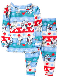 Peanuts Infant & Toddler Boys Snoopy & Woodstock Valentine Heart Pajamas
