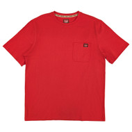 Wrangler Workwear Mens Red Short Sleeve Heavyweight Pocket Crew Work Shirt