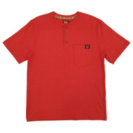 Wrangler Workwear Mens Red Short Sleeve Relaxed Fit Pocket Henley Tee