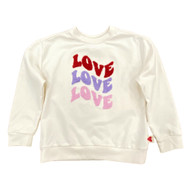 Toddler Girls Cream Colorful Love Logo Valentines Day Sweatshirt Sweat Shirt