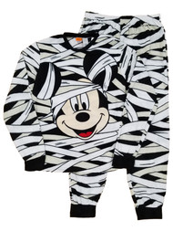 Disney Mens 2-Piece Halloween Mickey Fleece Family Sleepwear Pajama Set