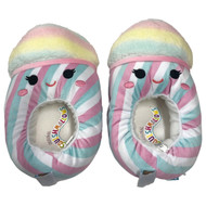 Squishmallows Womens Plush Rainbow Slippers Bevin the Snowcone