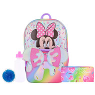 Disney Minnie Mouse Backpack & Lunch Box 5 Piece Set with Water Bottle, Bookbag